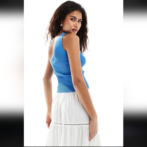 NWT Free People Intimates Good Taste One Shoulder Tank Campanula Blue Size L - Picture 3 of 9